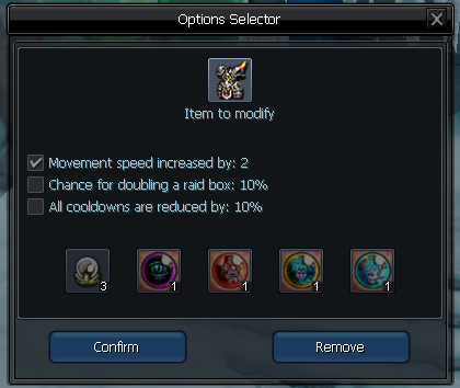 Armour augment options